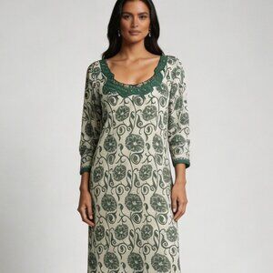 Women's Green Floral Tunic Dress In size Large to XL